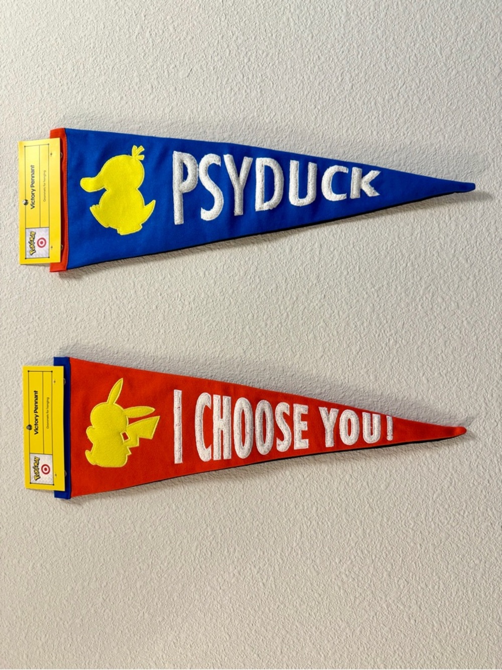 Pikachu I Choose You & Psyduck Pennant from Pokémon x Target in Hand
